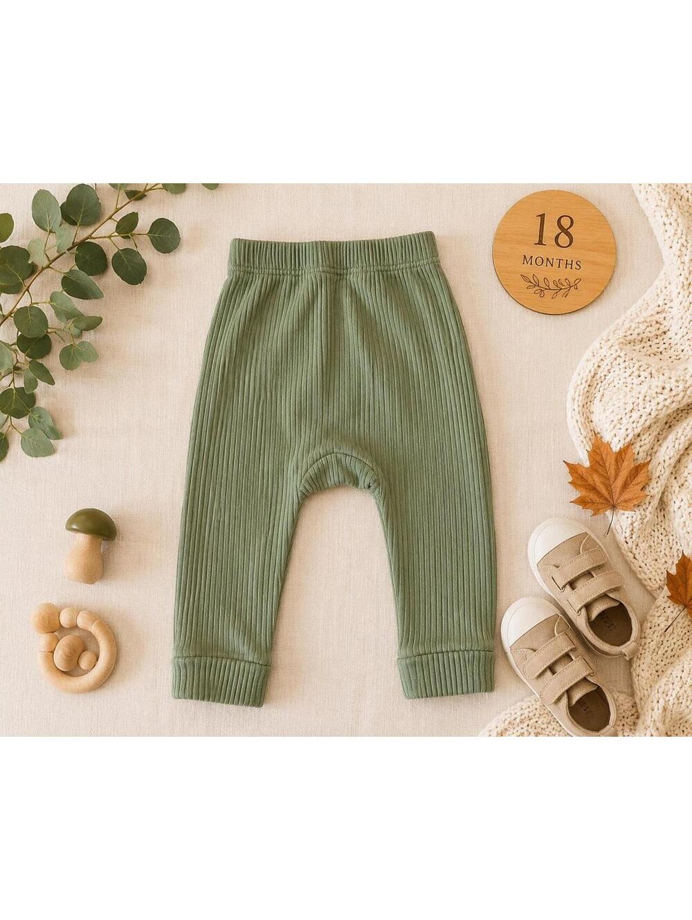 Cat & Jack Sage Green Ribbed Leggings 18M Baby Toddler Pants
